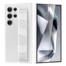 Per Samsung Galaxy S24 Ultra 5G Custodia per telefono con cinturino in silicone (opaco trasparente)