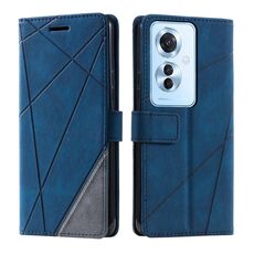 Per OPPO Reno11 F Custodia per telefono in pelle con giuntura Skin Feel (blu)