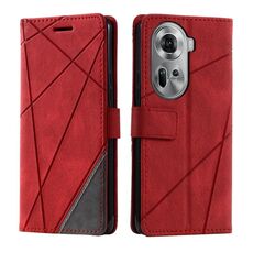 Per OPPO Reno11 Pro Custodia per telefono in pelle con giunture Global Skin Feel (rossa)
