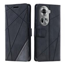 Per OPPO Reno11 Pro Custodia per telefono in pelle con giunture Global Skin Feel (nera)