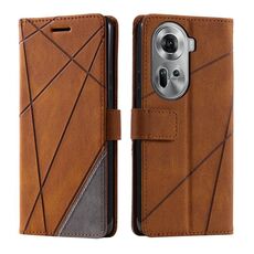 Per OPPO Reno11 Pro Custodia per telefono in pelle con giunture Global Skin Feel (marrone)