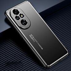 Custodia per telefono in metallo satinato per Honor 200 Pro (nera)