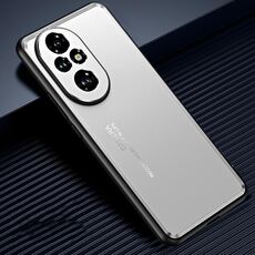 Custodia per telefono in metallo satinato per Honor 200 Pro (argento)