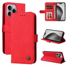 Custodia per telefono in pelle Skin Feel Life Tree per iPhone 16 Pro Max (rossa)