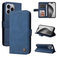 Custodia per telefono in pelle Skin Feel Life Tree per iPhone 16 Pro Max (blu)