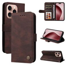 Custodia per telefono in pelle Skin Feel Life Tree per iPhone 16 Pro (marrone)