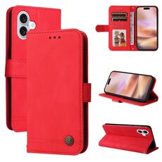 Per iPhone 16 Plus Custodia in pelle con motivo albero della vita (rosso)