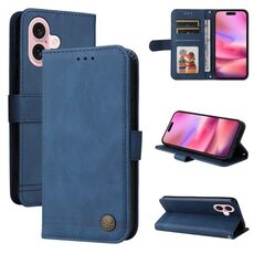 Custodia per telefono in pelle Skin Feel Life Tree per iPhone 16 (blu)