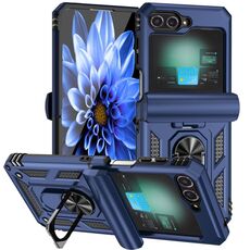 Custodia per telefono con supporto per Samsung Galaxy Z Flip6 5G (blu)
