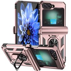 Custodia per telefono con supporto per Samsung Galaxy Z Flip6 5G (oro rosa)