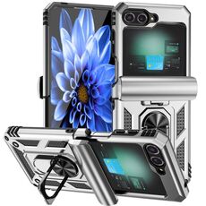 Custodia per telefono con supporto per Samsung Galaxy Z Flip6 5G (argento)