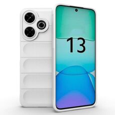 Per Xiaomi Redmi 13 4G Global Magic Shield TPU + Custodia in flanella per telefono (bianco)