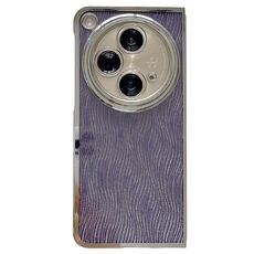 Per OPPO Find N3 PC Fibbia laterale + Increspatura Custodia per telefono a copertura totale in carta glitterata (Viola)