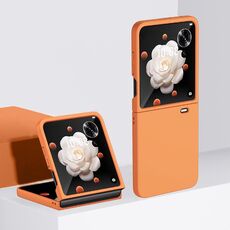 Per Honor Magic V Flip Custodia per PC ultrasottile con sensazione di pelle (arancione)