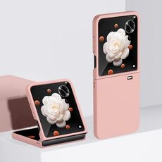 Per Honor Magic V Flip Custodia per PC ultrasottile con sensazione di pelle (rosa)