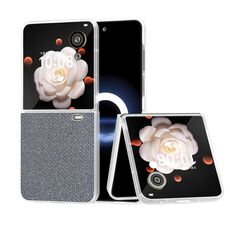 Custodia per telefono con diamante con bordo trasparente satinato per Honor Magic V (nero)