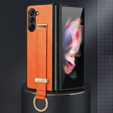 Custodia per telefono antiurto SULADA PC + texture in pelle per Samsung Galaxy Z Fold6 (arancione)
