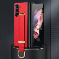 Per Samsung Galaxy Z Fold6 SULADA PC + Custodia in pelle antiurto con texture in pelle(Rosso)