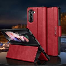 Per Samsung Ga6axy Z Fold6 SULADA Custodia per telefono in pelle con chiusura magnetica all-inclusive (rosso)