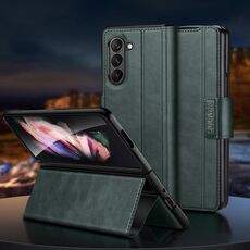 Per Samsung Ga6axy Z Fold6 SULADA Custodia per telefono in pelle con chiusura magnetica all-inclusive (verde)