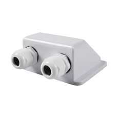 Scatola pressacavo solare impermeabile sigillata per camper con doppio ingresso cavo (bianco)