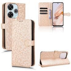 Per Xiaomi Redmi 13 4G / Note 13R 5G Custodia in pelle con texture a nido d'ape (oro)