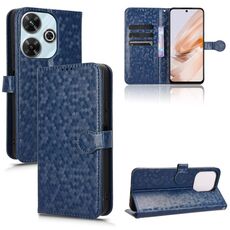 Per Xiaomi Redmi 13 4G / Note 13R 5G Custodia in pelle con texture a nido d'ape (blu)