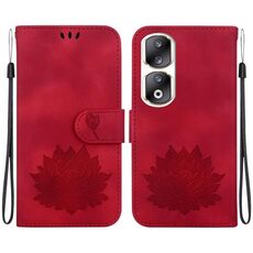 Custodia per telefono in pelle goffrata Honor 90 Pro Lotus (rossa)