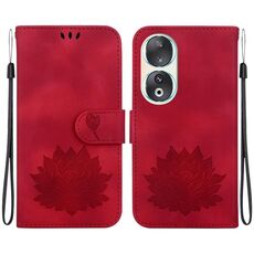 Custodia per telefono in pelle goffrata per Honor 90 Lotus (rossa)