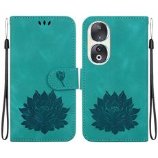 Custodia per telefono in pelle goffrata per Honor 90 Lotus (verde)