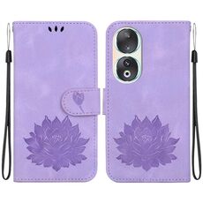 Custodia per telefono in pelle goffrata per Honor 90 Lotus (viola)