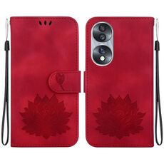 Custodia per telefono in pelle goffrata Honor 70 Lotus (rossa)