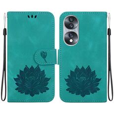 Custodia per telefono in pelle goffrata Lotus per Honor 70 (verde)