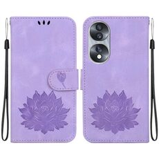 Custodia per telefono in pelle goffrata per Honor 70 Lotus (viola)