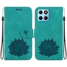 Per Honor X8 5G Custodia per telefono in pelle goffrata Lotus (verde)