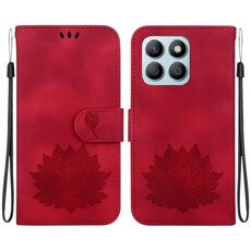 Custodia per telefono in pelle goffrata Honor X8b Lotus (rossa)
