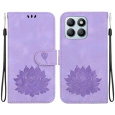 Custodia per telefono in pelle goffrata For Honor X8b Lotus (viola)