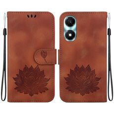 Custodia per telefono in pelle goffrata Lotus per Honor X5 Plus / Play 40C (marrone)
