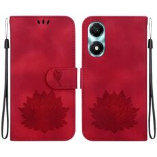 Custodia per telefono in pelle goffrata Lotus per Honor X5 Plus / Play 40C (rossa)