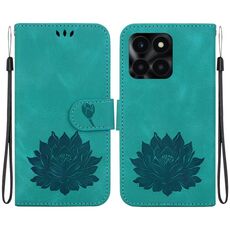 Custodia per telefono in pelle goffrata Lotus per Honor X6a (verde)