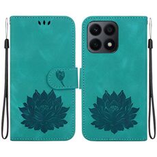Custodia per telefono in pelle goffrata Lotus per Honor X8a (verde)
