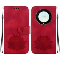Custodia per telefono in pelle goffrata Lotus per Honor X9a (rossa)
