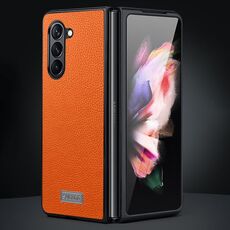 Per Samsung Galaxy Z Fold6 SULADA Custodia per cellulare in TPU antiurto + texture litchi (arancione)