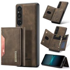 Per Sony Xperia 1 VI DG.MING M2 Series Borsa multi-carta 3 pieghe + custodia magnetica per telefono (caffè)