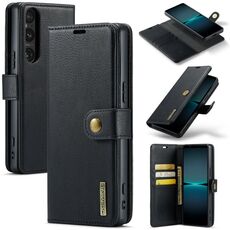 Per Sony Xperia 1 VI DG.MING Custodia per telefono in pelle magnetica staccabile con texture Crazy Horse (Nero)