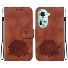 Per la custodia per telefono in pelle goffrata Global Lotus OPPO Reno11 5G (marrone)