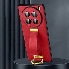 Custodia per telefono antiurto per vivo X100 Ultra SULADA PC + texture in pelle (rosso)