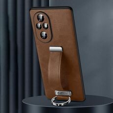 Custodia per telefono antiurto per Honor 200 SULADA PC + texture in pelle Skin Feel (marrone)