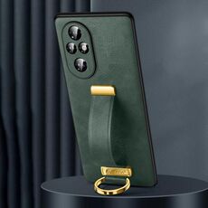 Custodia per telefono antiurto per Honor 200 SULADA PC + texture in pelle Skin Feel (verde)