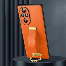Custodia per telefono antiurto per Honor 200 SULADA PC + texture in pelle Skin Feel (arancione)